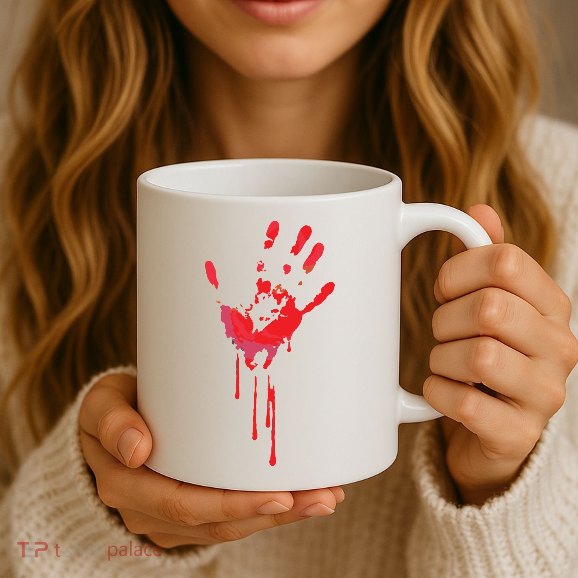 Bloody Hand Horror Blood Creepy Halloween Coffee Mug