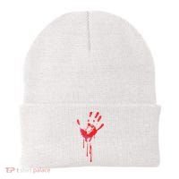 Bloody Hand Horror Blood Creepy Halloween Beanie thumb 0