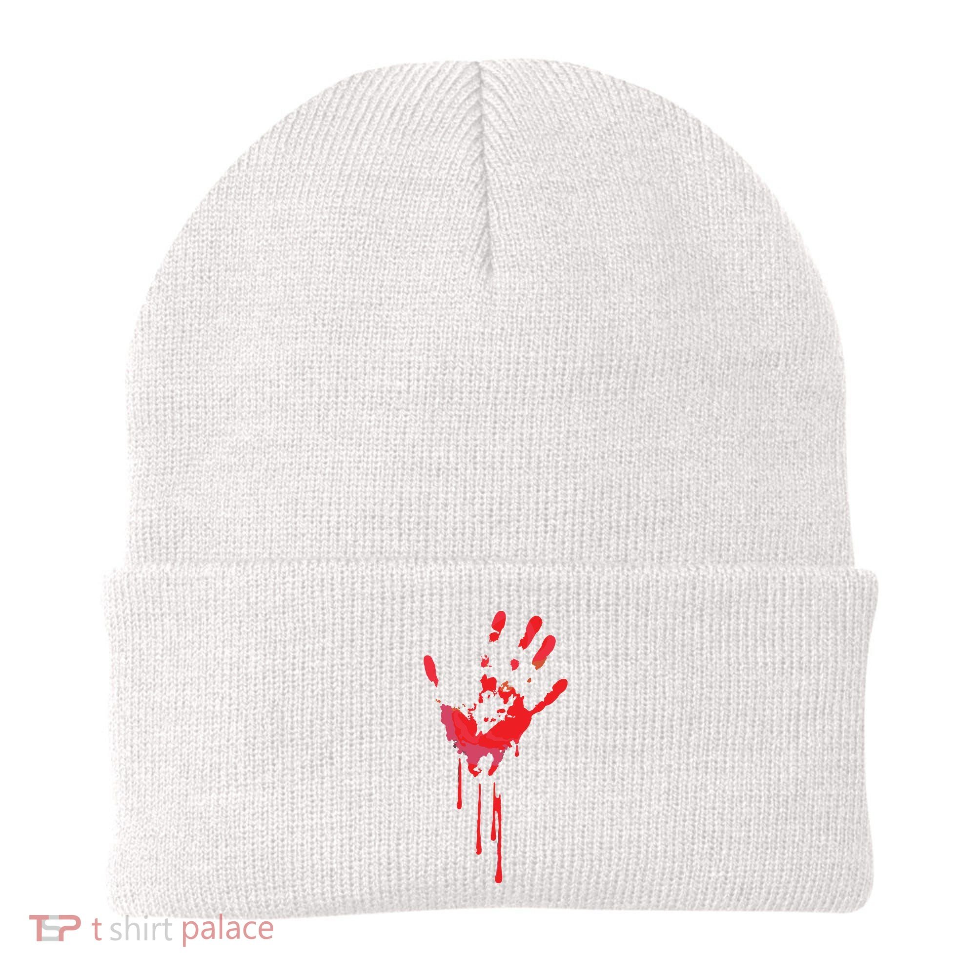 Bloody Hand Horror Blood Creepy Halloween Beanie