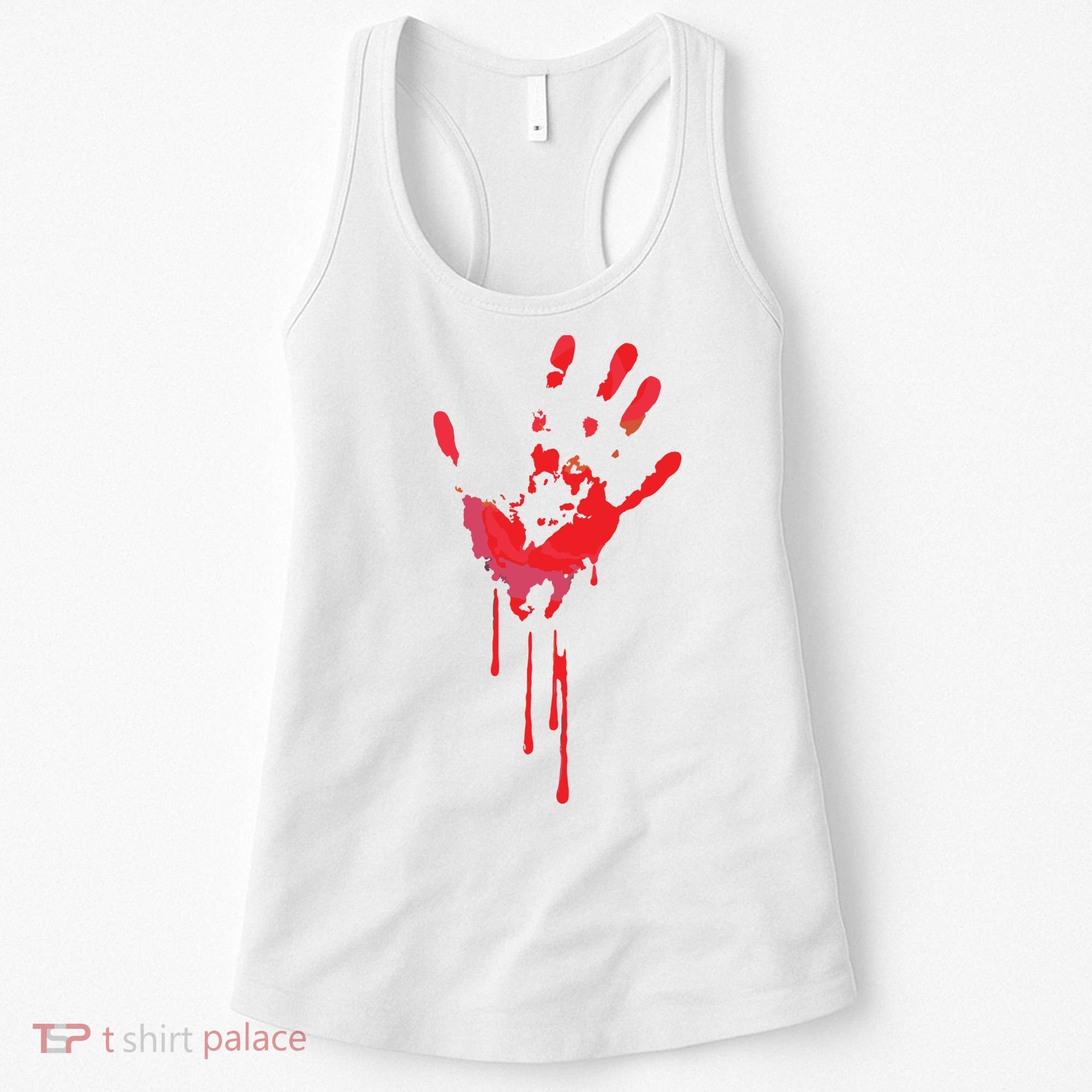 Bloody Hand Horror Blood Creepy Halloween Women's Tank Top