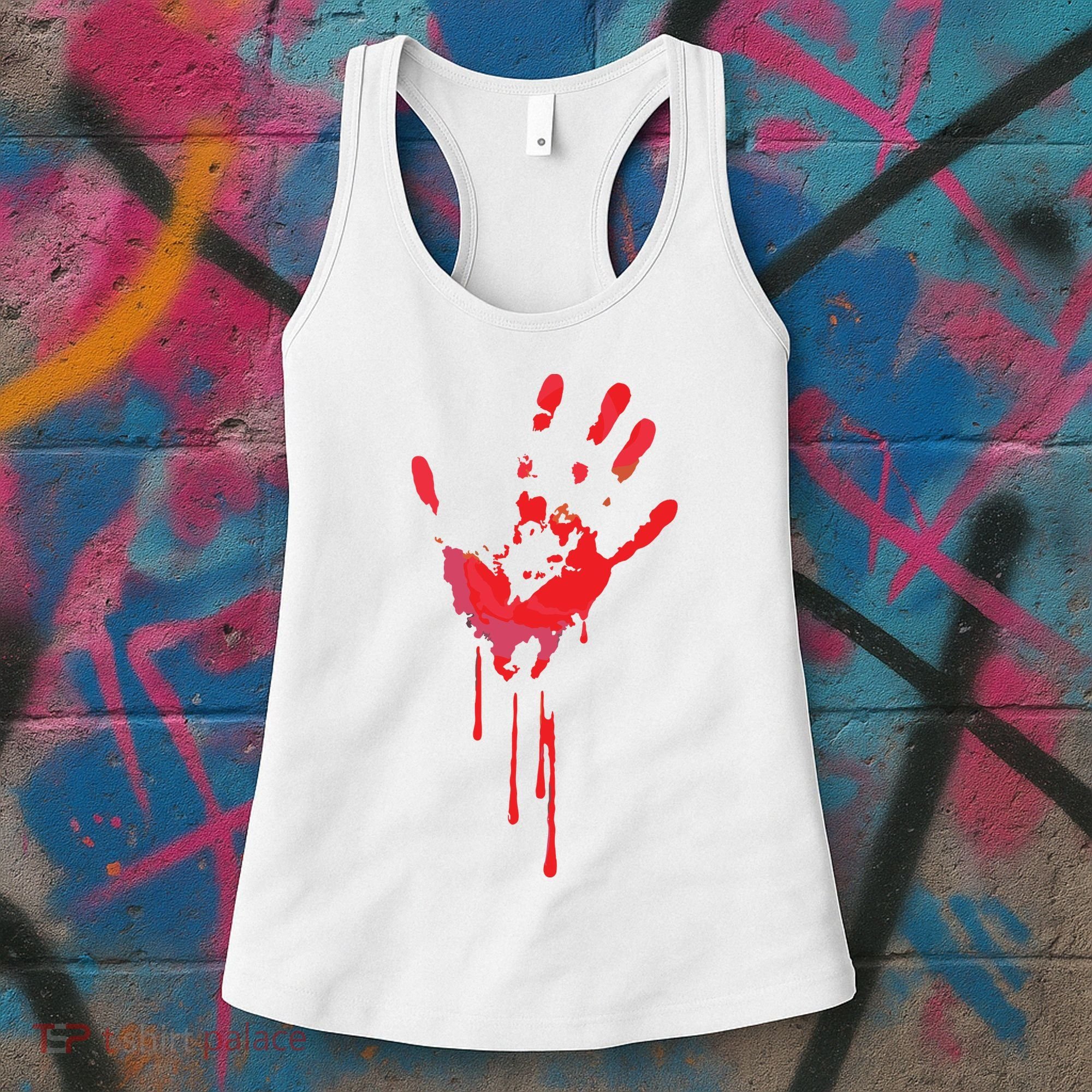 Bloody Hand Horror Blood Creepy Halloween Women's Tank Top