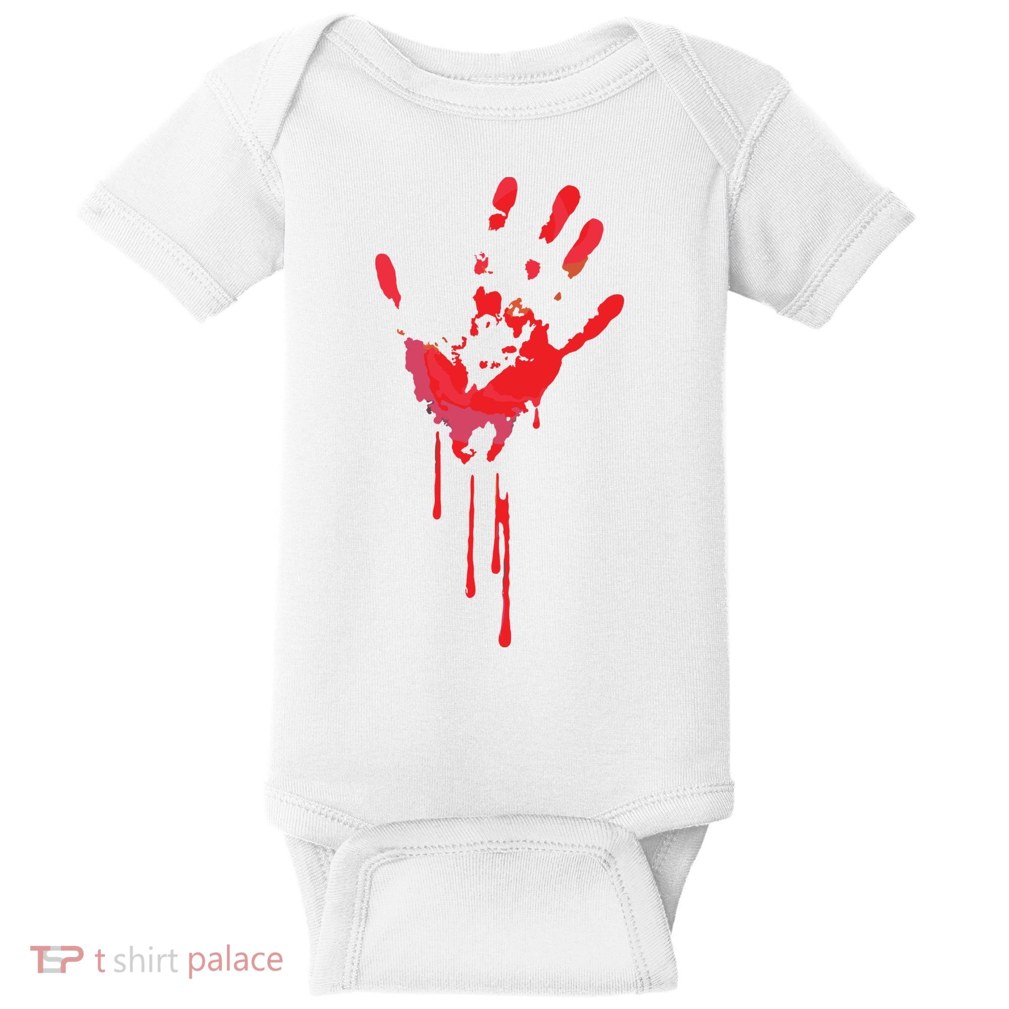 Bloody Hand Horror Blood Creepy Halloween Baby Bodysuit