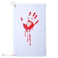 Bloody Hand Horror Blood Creepy Halloween Golf Towel thumb 0