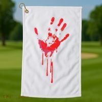 Bloody Hand Horror Blood Creepy Halloween Golf Towel thumb 1