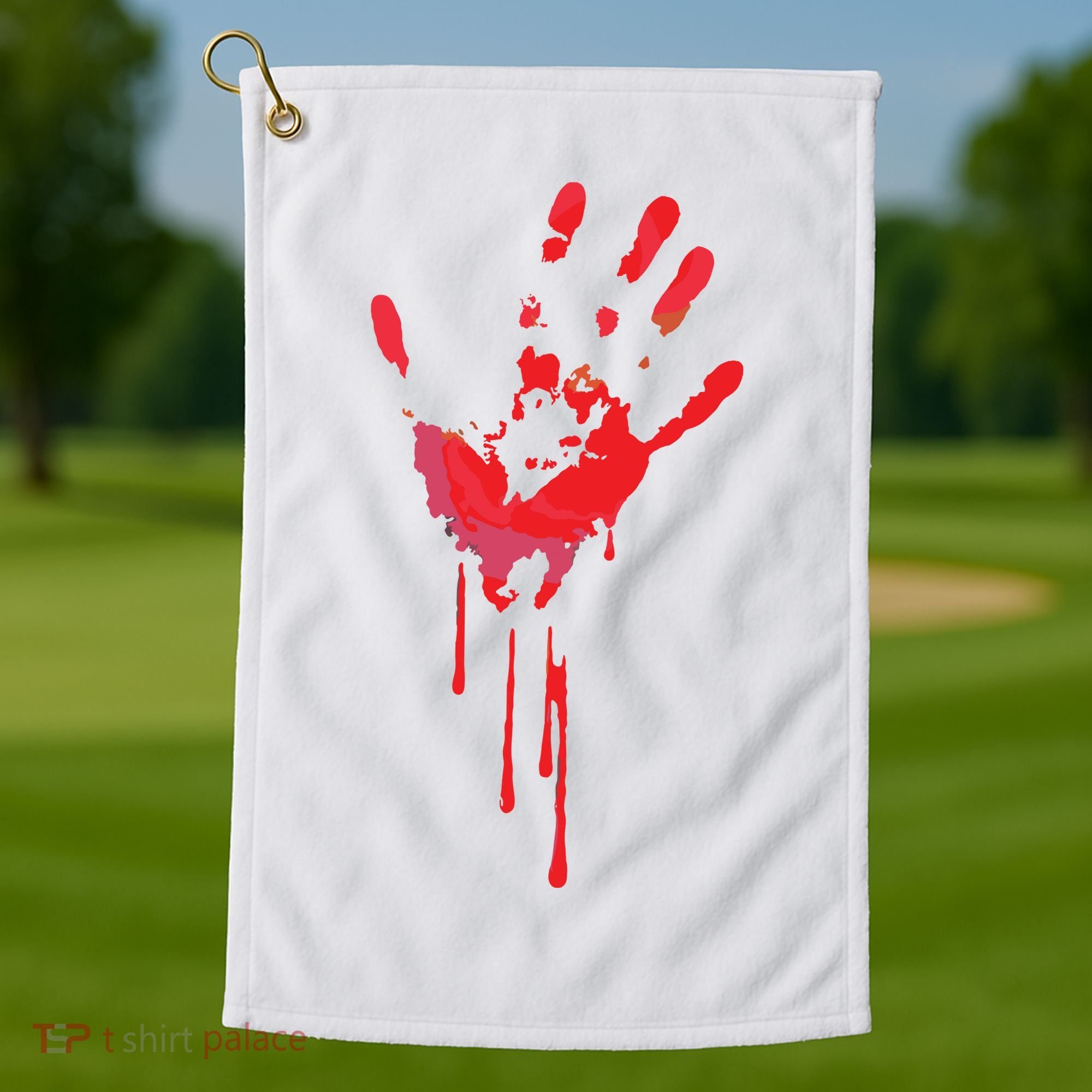Bloody Hand Horror Blood Creepy Halloween Golf Towel