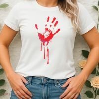 Bloody Hand Horror Blood Creepy Halloween Women's T-Shirt thumb 2