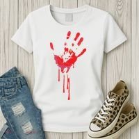 Bloody Hand Horror Blood Creepy Halloween Women's T-Shirt thumb 3