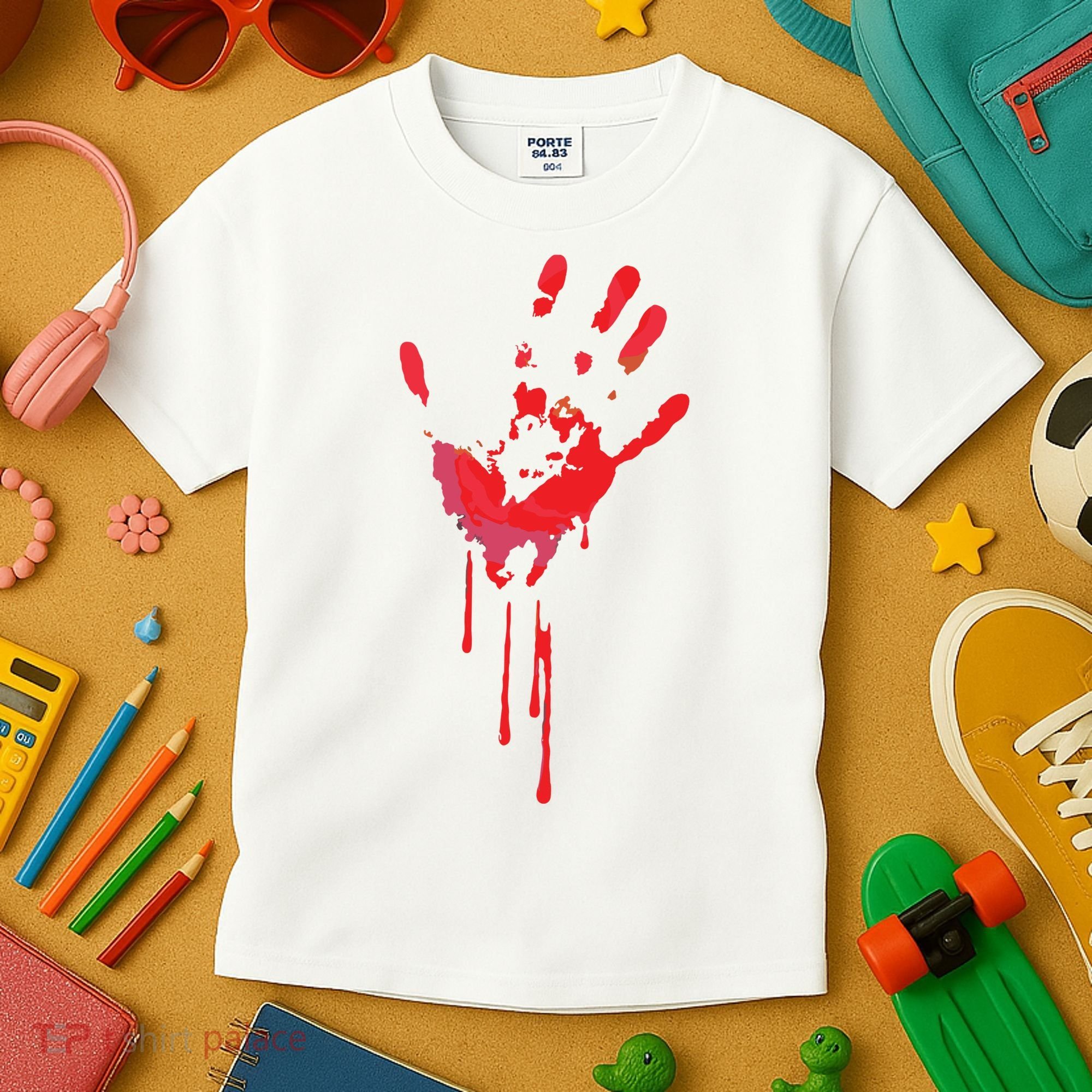 Bloody Hand Horror Blood Creepy Halloween Kids T-Shirt
