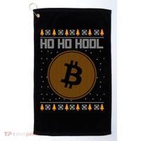 Bitcoin Ho Ho Hodl Crypto Ugly Christmas Golf Towel thumb 0