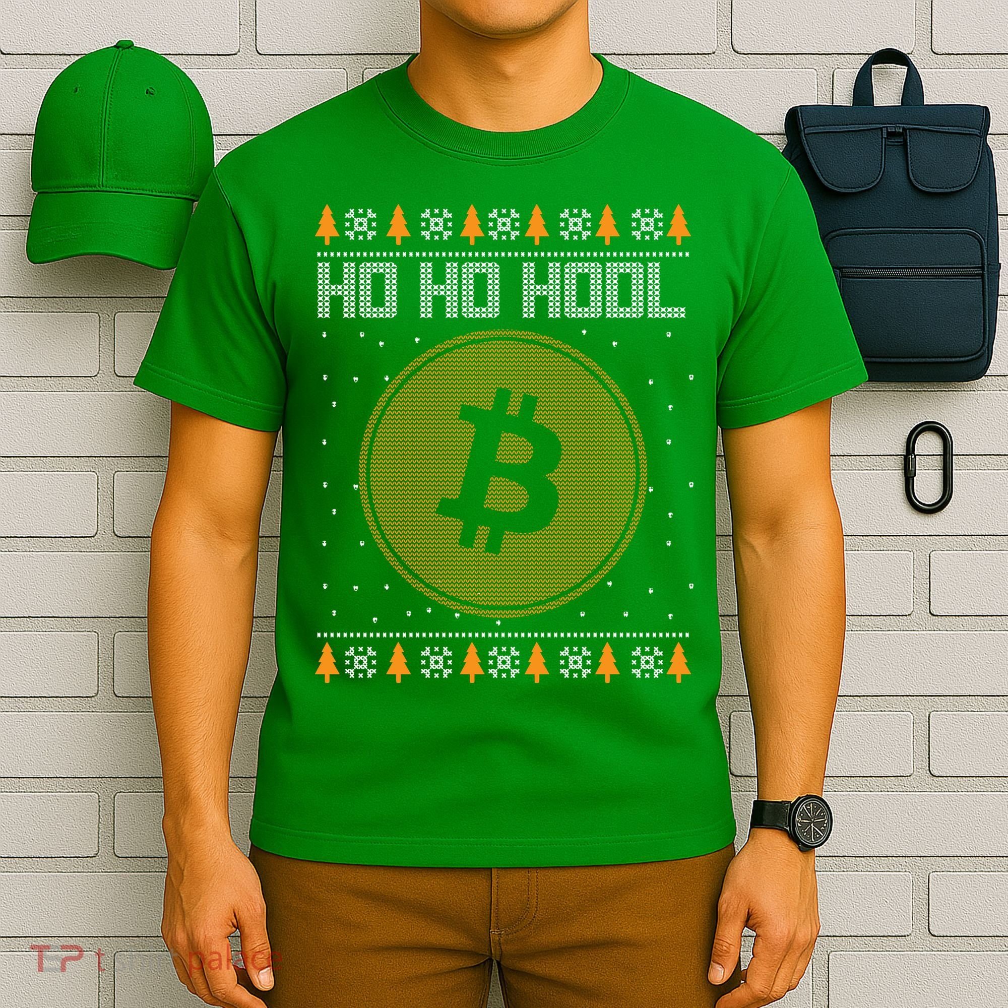 Bitcoin Ho Ho Hodl Crypto Ugly Christmas T-Shirt