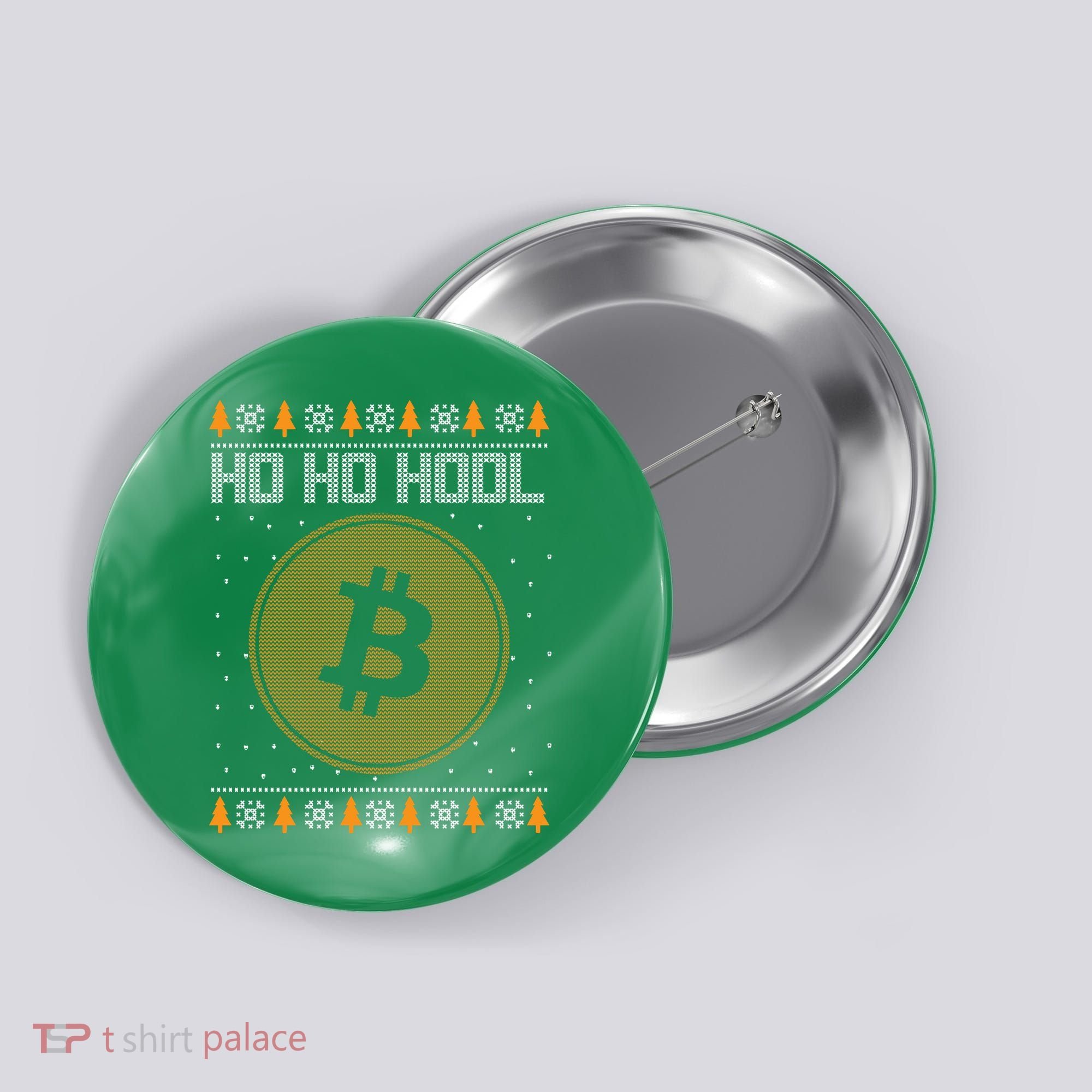 Bitcoin Ho Ho Hodl Crypto Ugly Christmas Button