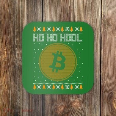 Bitcoin Ho Ho Hodl Crypto Ugly Christmas Coaster