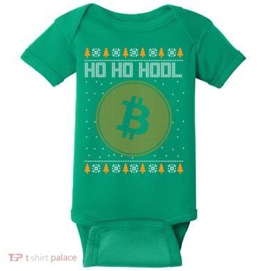 Bitcoin Ho Ho Hodl Crypto Ugly Christmas Baby Bodysuit