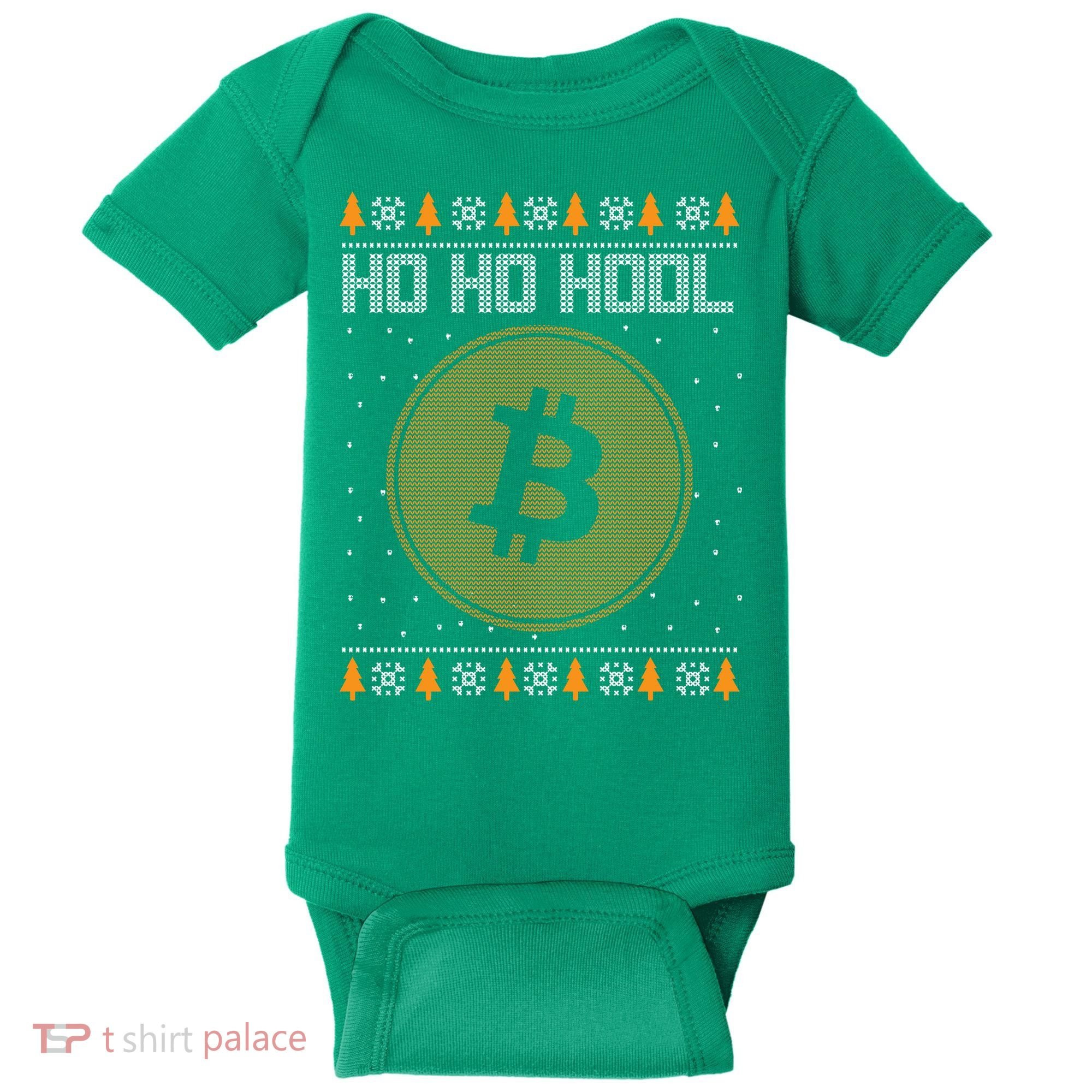Bitcoin Ho Ho Hodl Crypto Ugly Christmas Baby Bodysuit