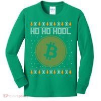 Bitcoin Ho Ho Hodl Crypto Ugly Christmas Kids Long Sleeve Shirt thumb 0