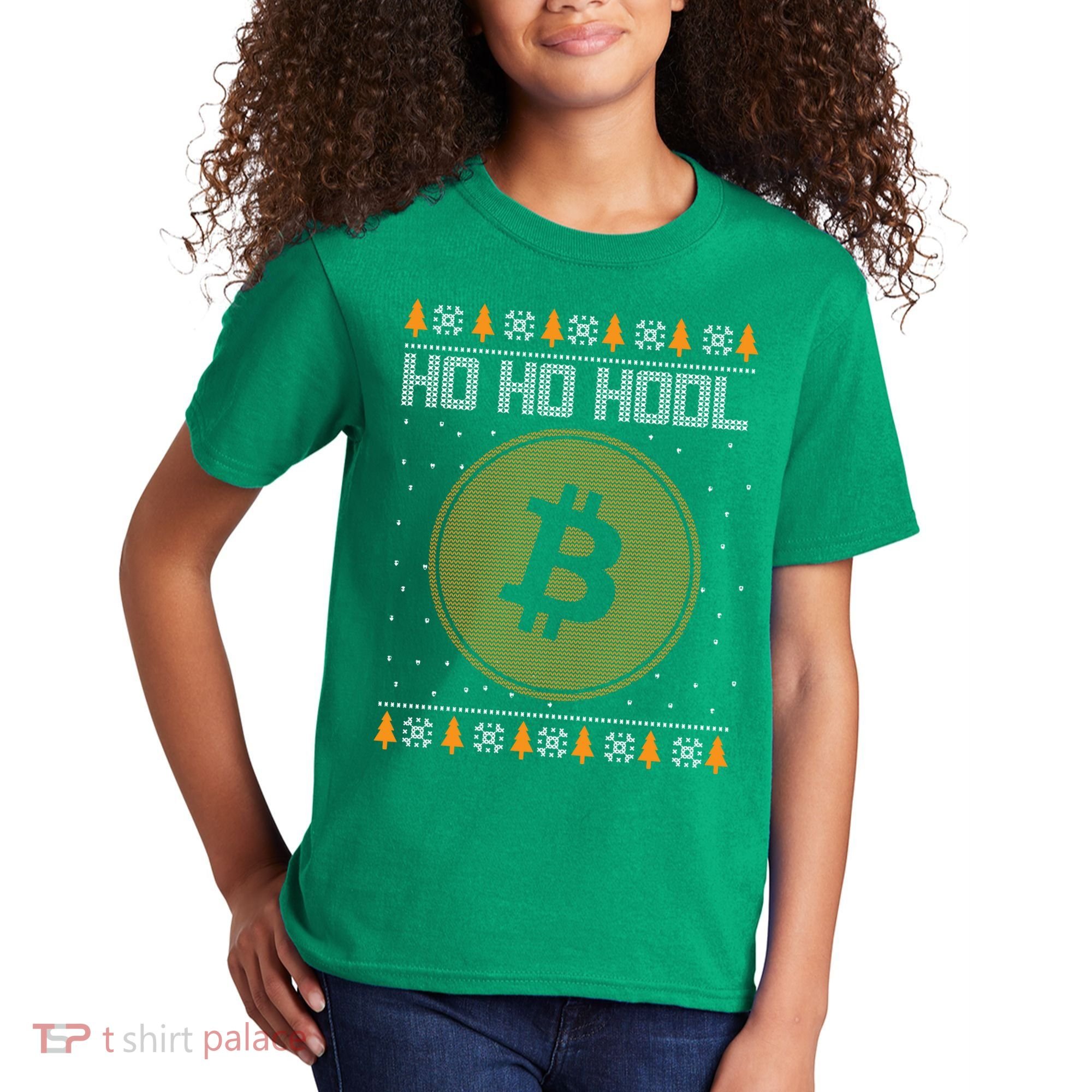Bitcoin Ho Ho Hodl Crypto Ugly Christmas Kids T-Shirt