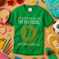 Bitcoin Ho Ho Hodl Crypto Ugly Christmas Kids T-Shirt thumb 3