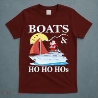 Boats & Ho Ho Hos Christmas Pajama Funny Humor Xmas Boating T-Shirt thumb 5