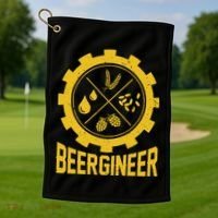 Beergineer Homebrew Home Brewing Craft Beer Brewer Golf Towel thumb 1