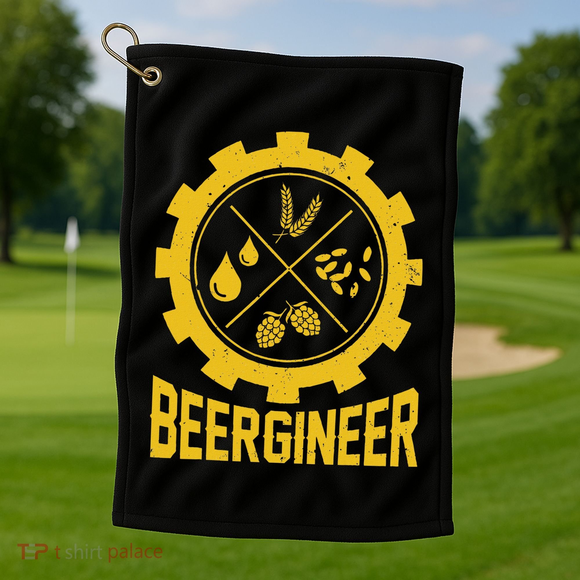 Beergineer Homebrew Home Brewing Craft Beer Brewer Golf Towel