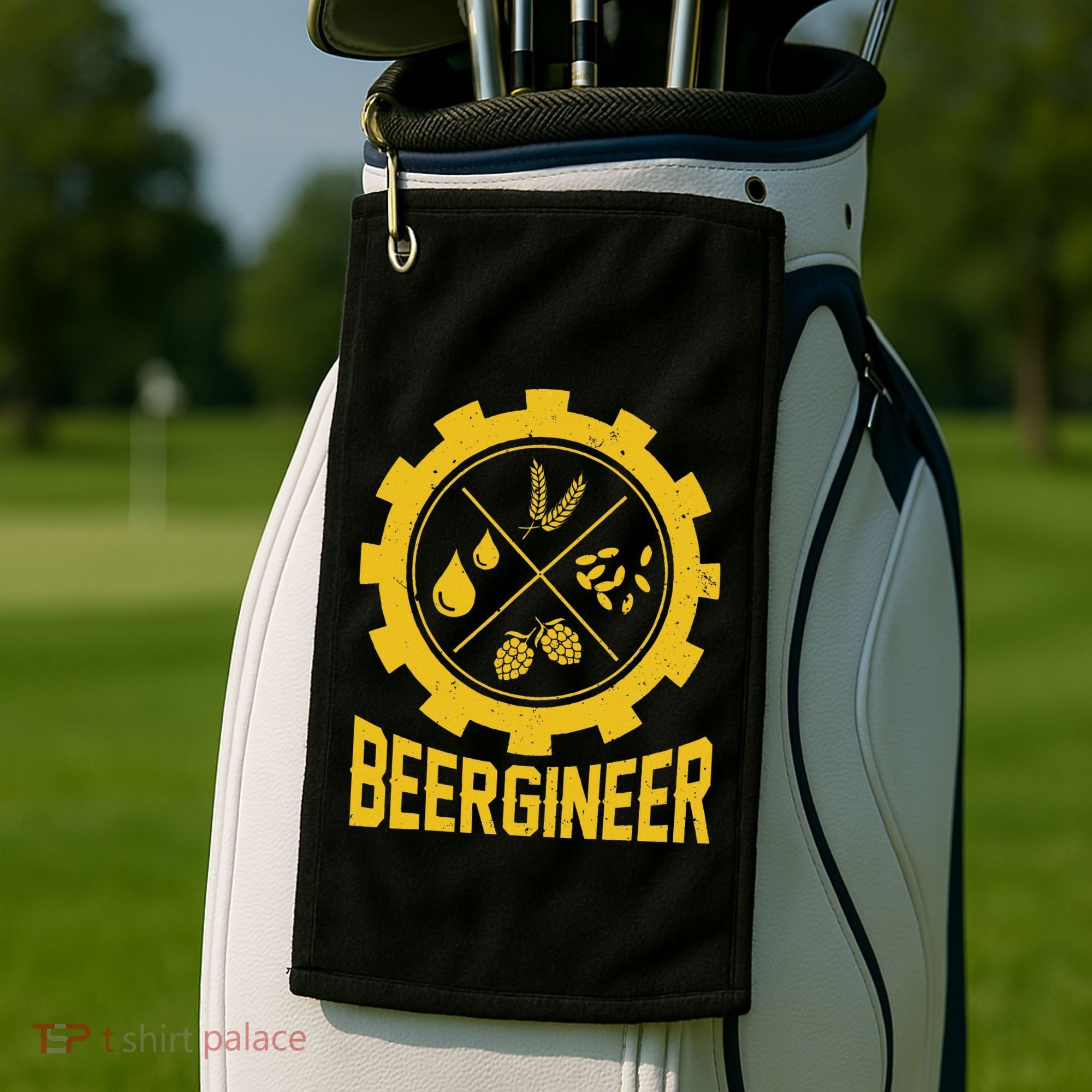 Beergineer Homebrew Home Brewing Craft Beer Brewer Golf Towel