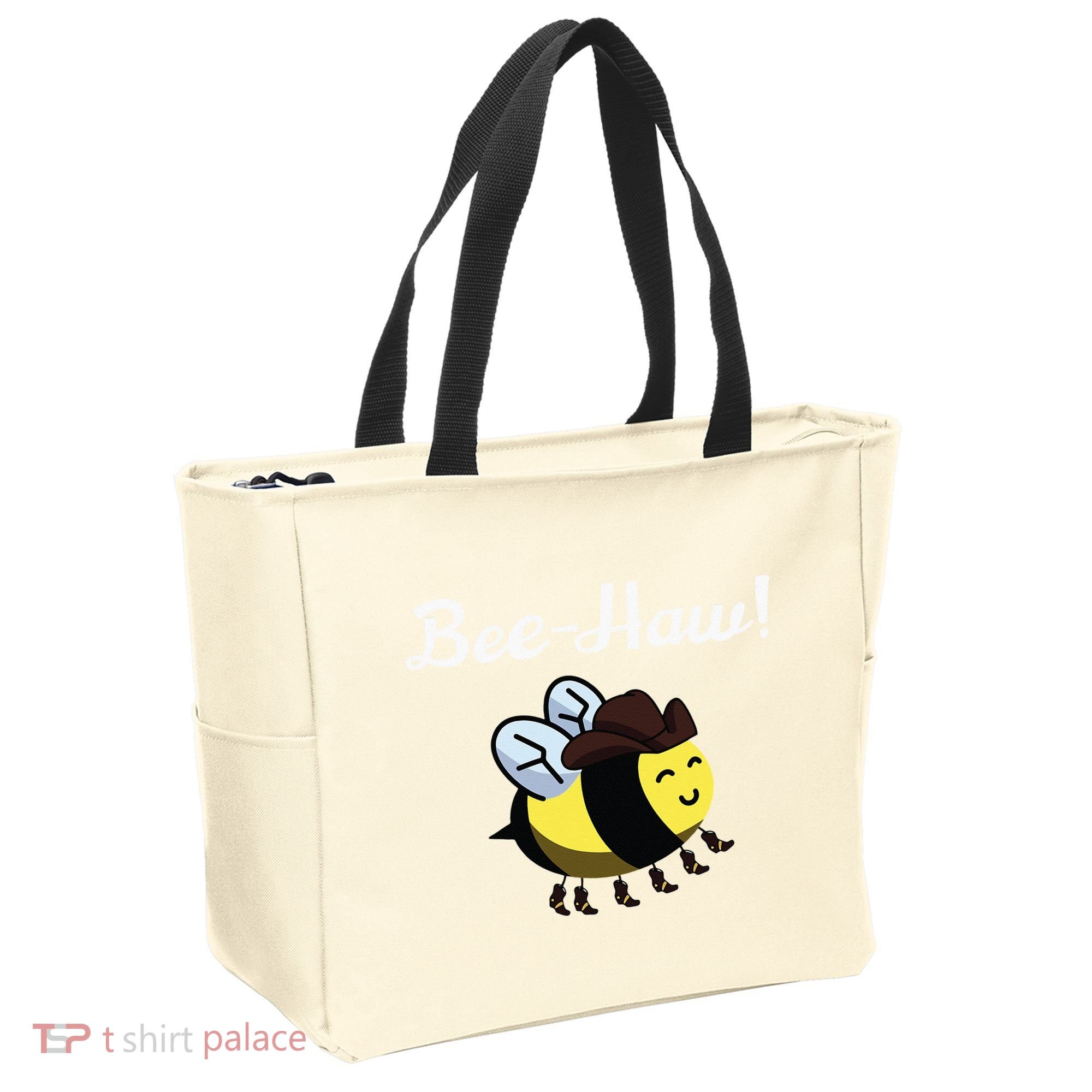 Bee Haw Honeybee Yeehaw Cow Ranch Bumblebee Farm Cow Tote Bag