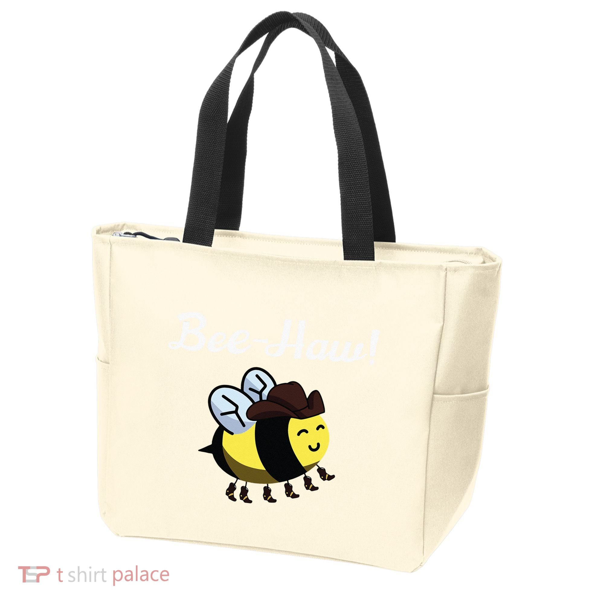 Bee Haw Honeybee Yeehaw Cow Ranch Bumblebee Farm Cow Tote Bag