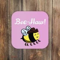 Bee Haw Honeybee Yeehaw Cow Ranch Bumblebee Farm Cow Coaster thumb 0