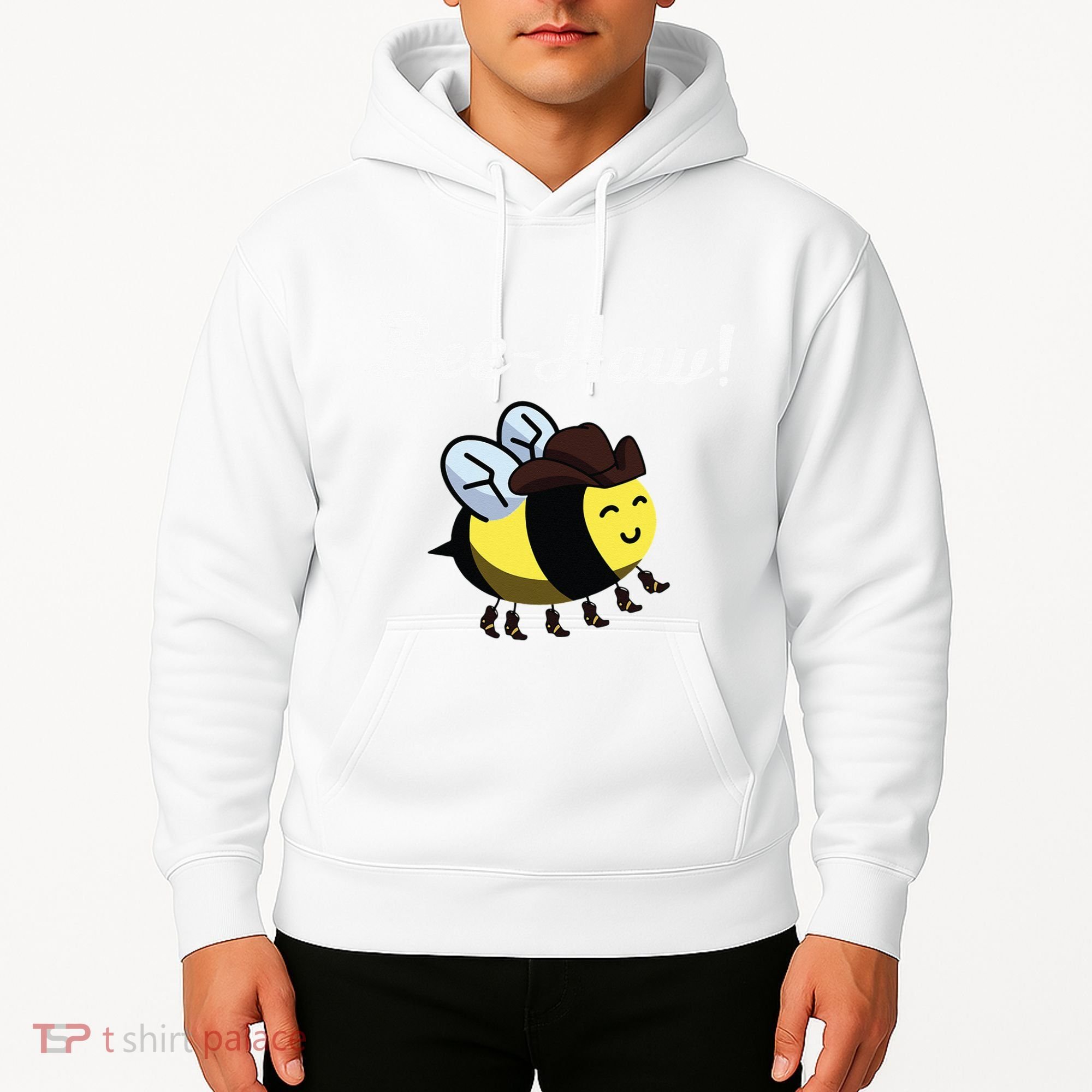 Bee Haw Honeybee Yeehaw Cow Ranch Bumblebee Farm Cow Hoodie