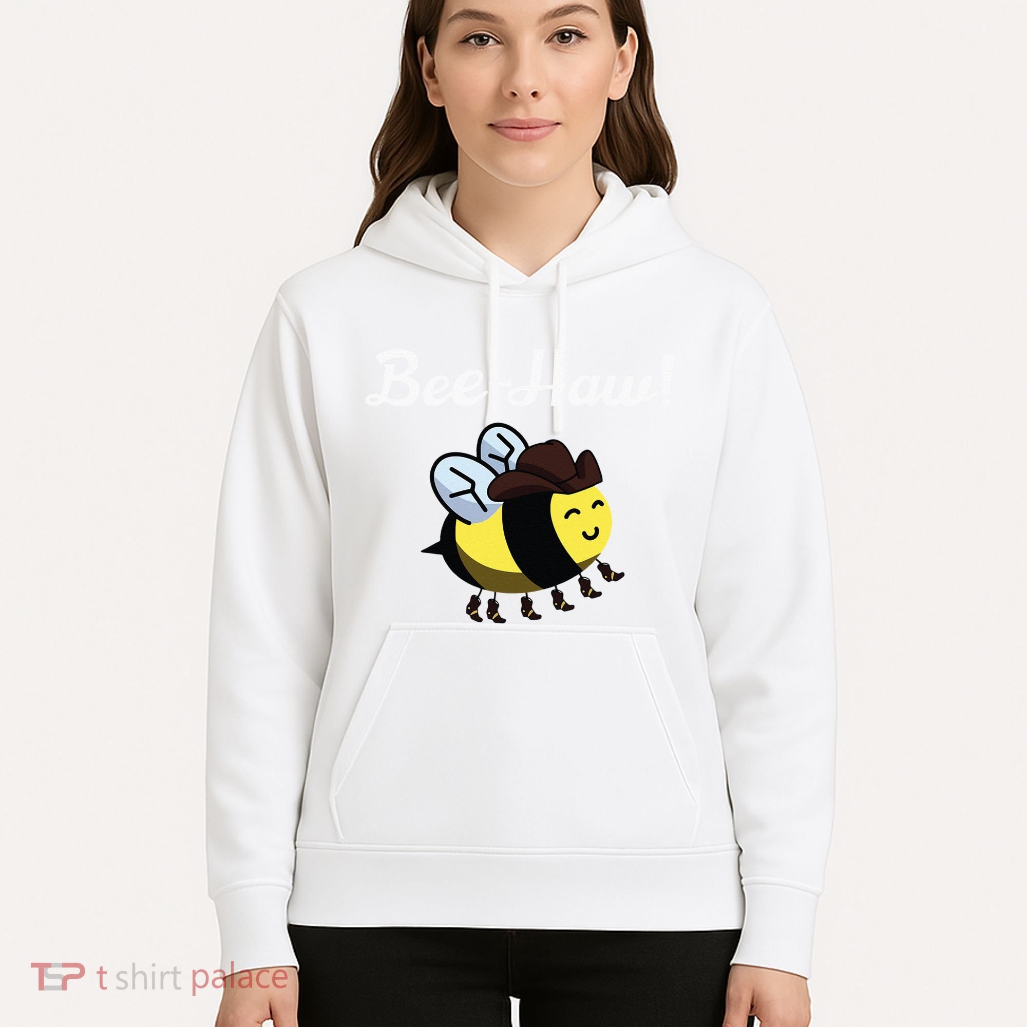 Bee Haw Honeybee Yeehaw Cow Ranch Bumblebee Farm Cow Hoodie