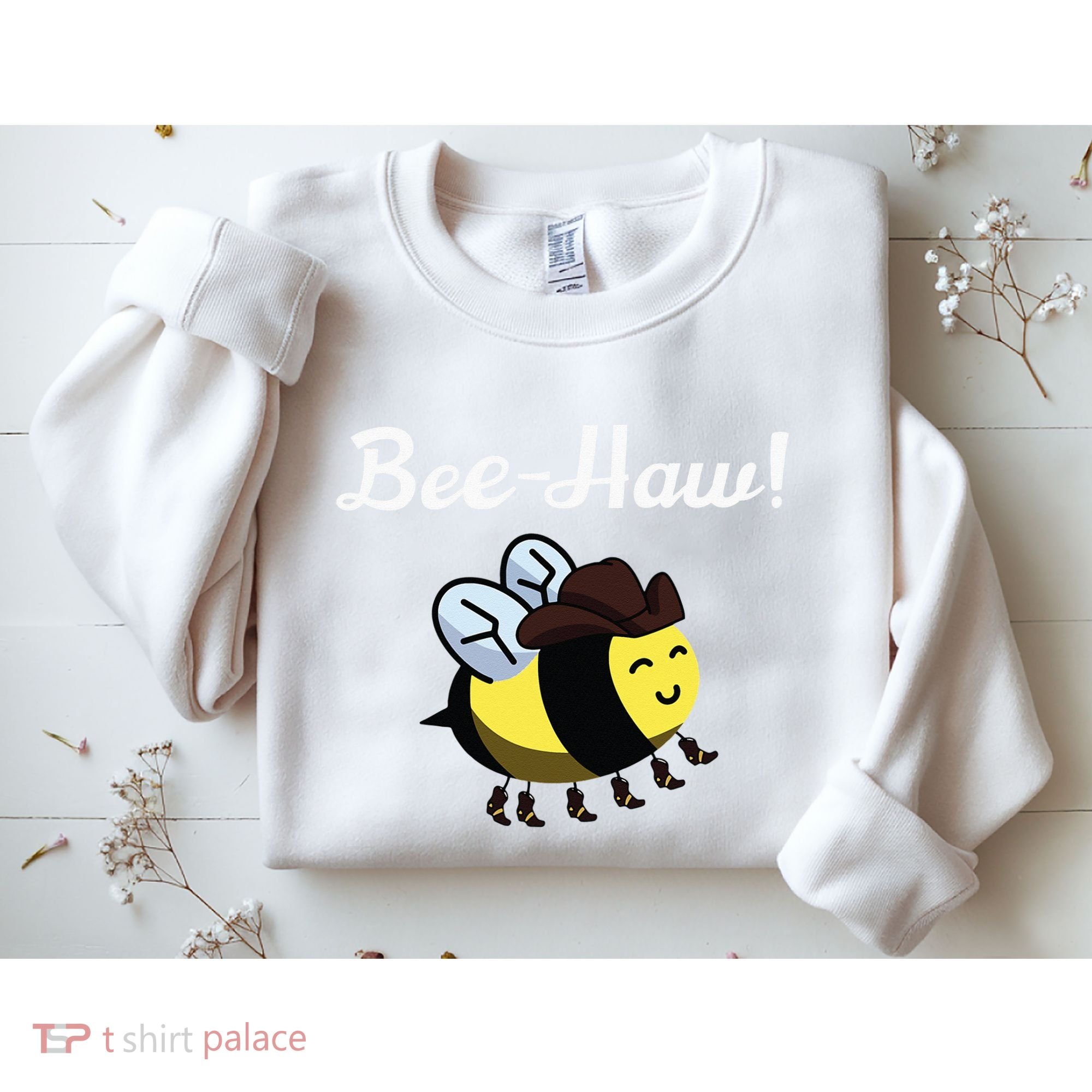 Bee Haw Honeybee Yeehaw Cow Ranch Bumblebee Farm Cow Sweatshirt