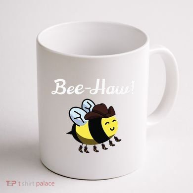 Bee Haw Honeybee Yeehaw Cow Ranch Bumblebee Farm Cow Coffee Mug back