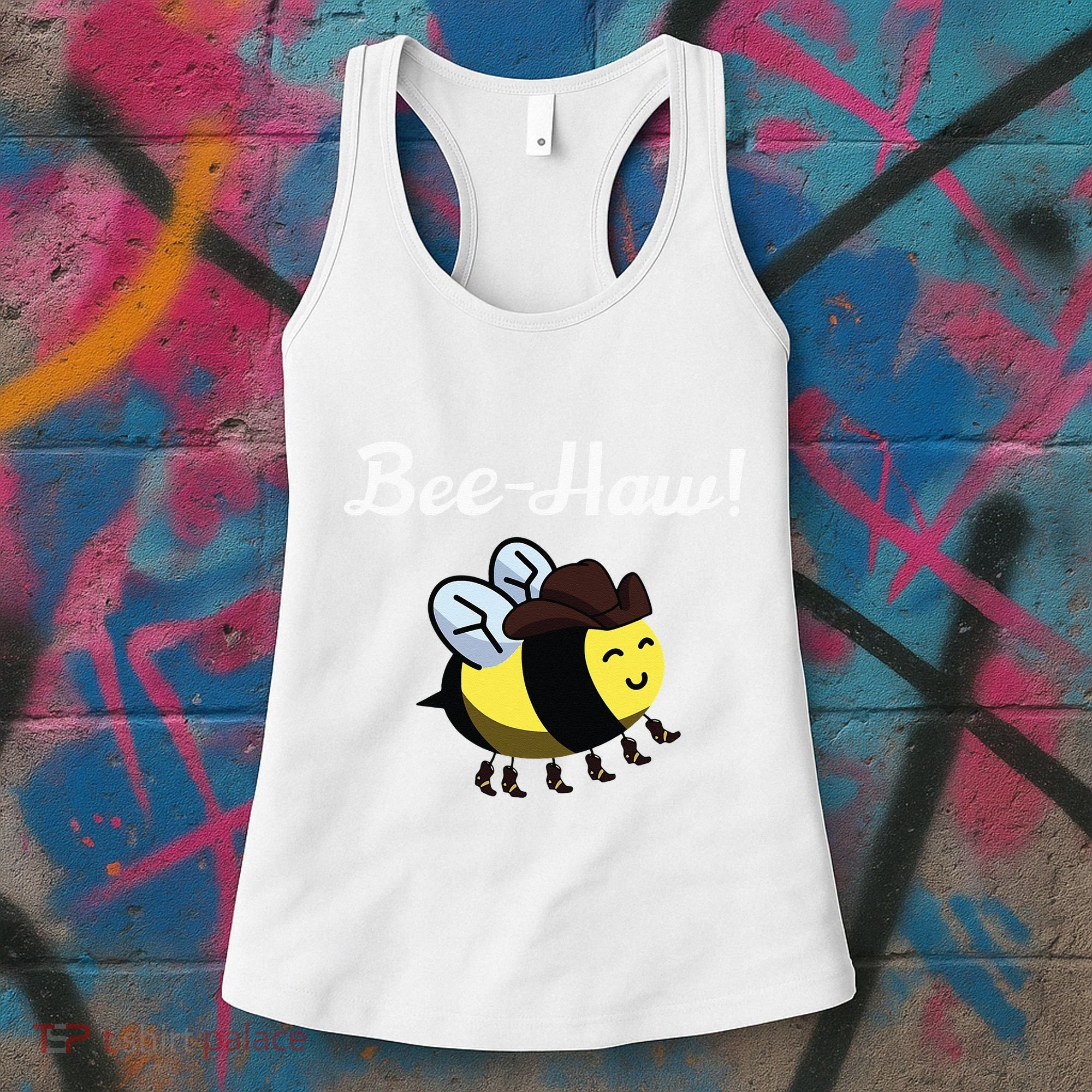 Bee Haw Honeybee Yeehaw Cow Ranch Bumblebee Farm Cow Women's Tank Top