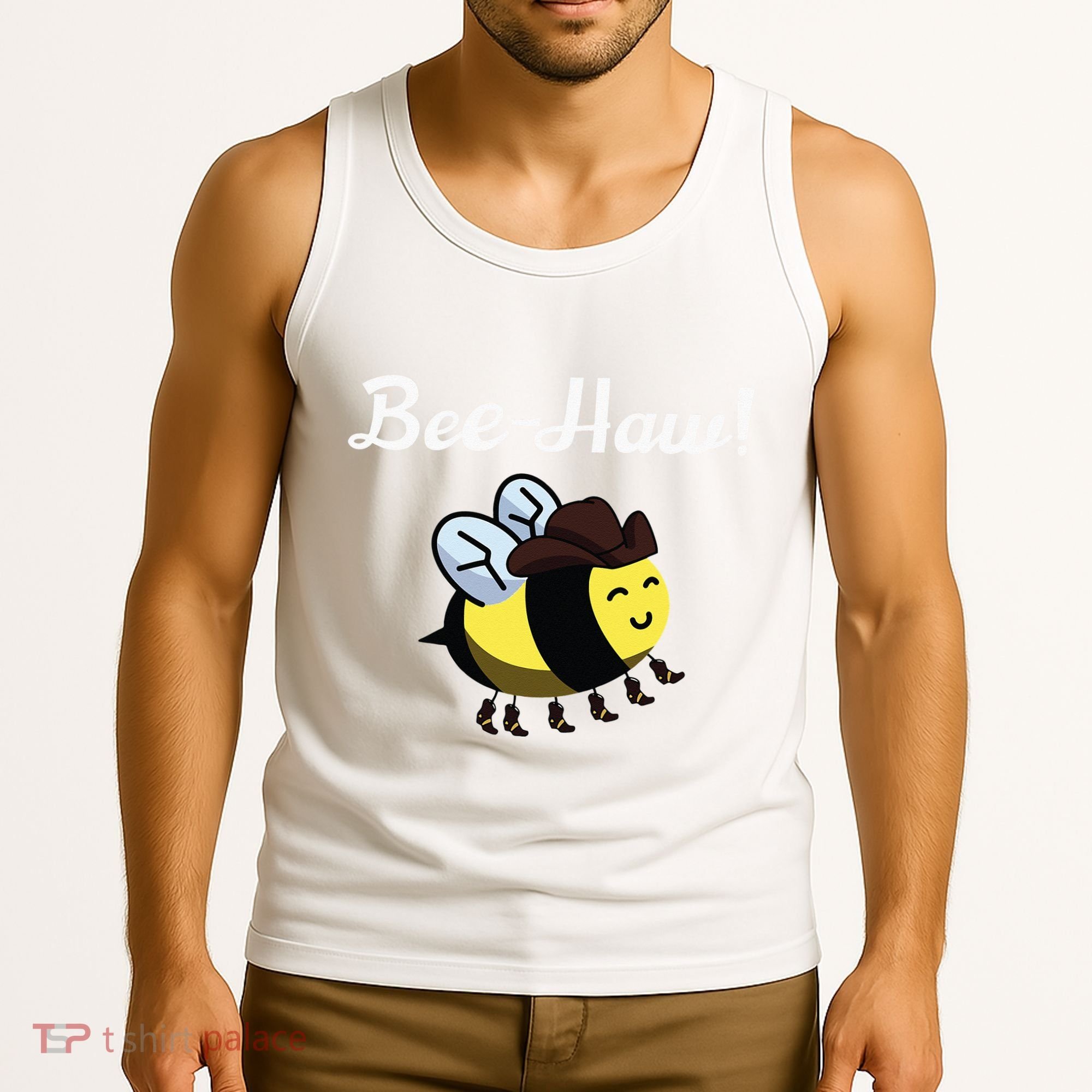 Bee Haw Honeybee Yeehaw Cow Ranch Bumblebee Farm Cow Tank Top
