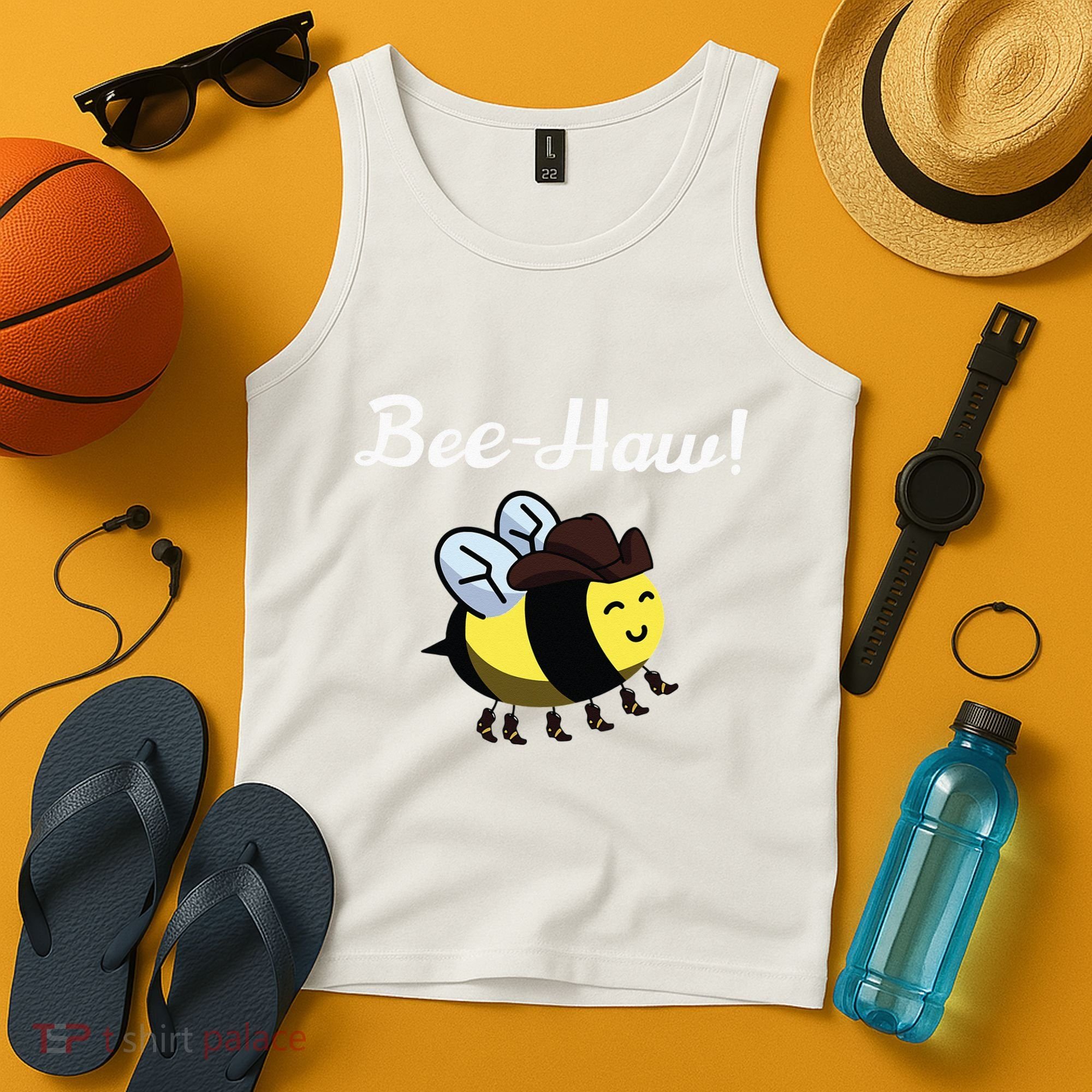 Bee Haw Honeybee Yeehaw Cow Ranch Bumblebee Farm Cow Tank Top