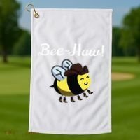 Bee Haw Honeybee Yeehaw Cow Ranch Bumblebee Farm Cow Golf Towel thumb 1