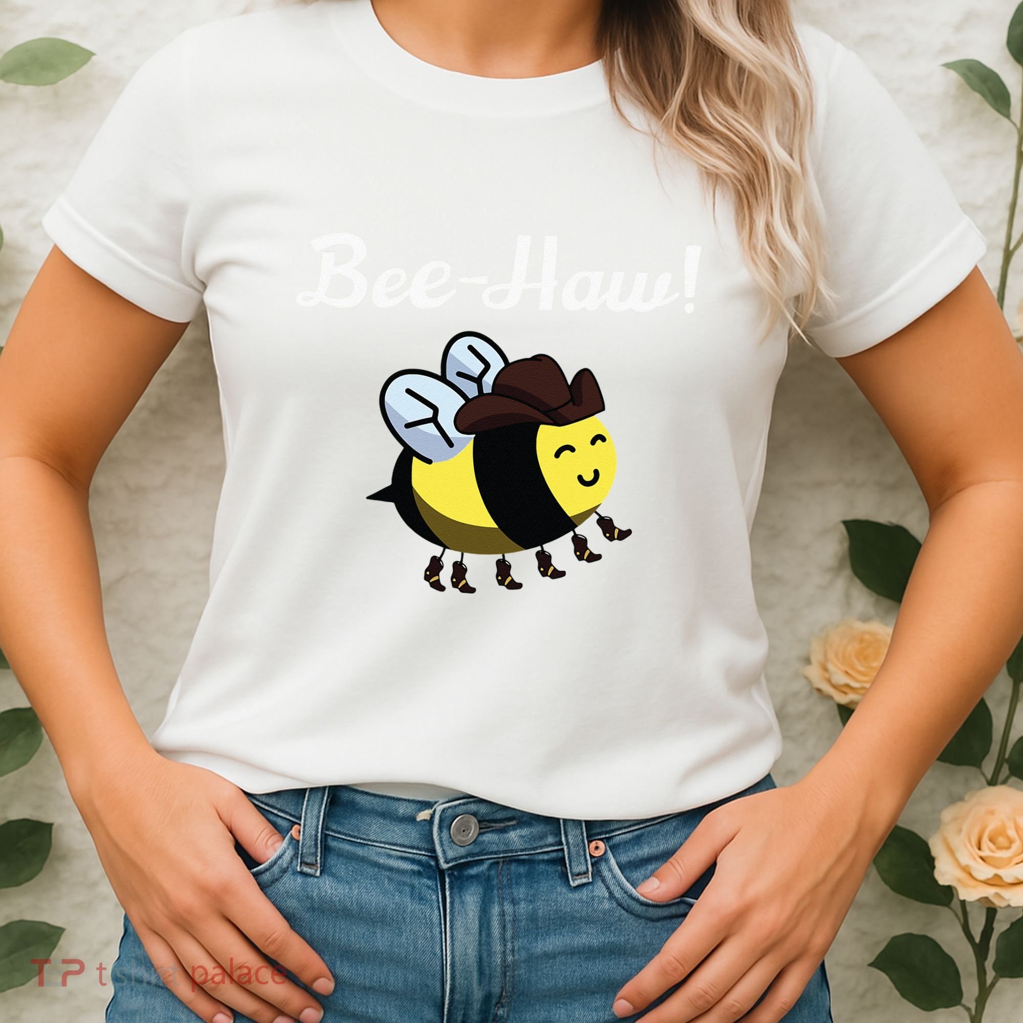 Bee Haw Honeybee Yeehaw Cow Ranch Bumblebee Farm Cow Women's T-Shirt