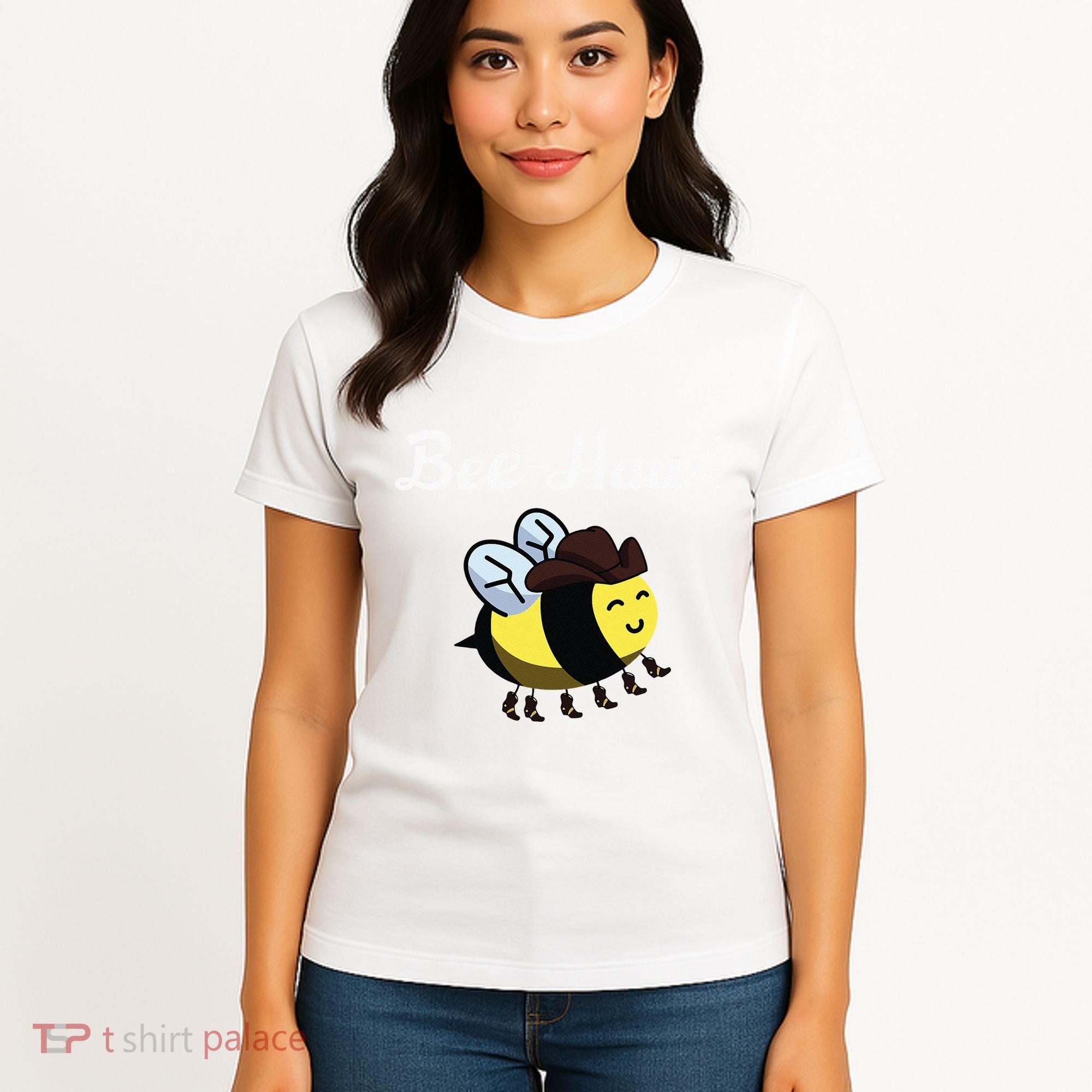 Bee Haw Honeybee Yeehaw Cow Ranch Bumblebee Farm Cow Women's T-Shirt