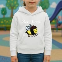 Bee Haw Honeybee Yeehaw Cow Ranch Bumblebee Farm Cow Kids Hoodie thumb 3