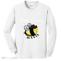 Bee Haw Honeybee Yeehaw Cow Ranch Bumblebee Farm Cow Kids Long Sleeve Shirt thumb 0
