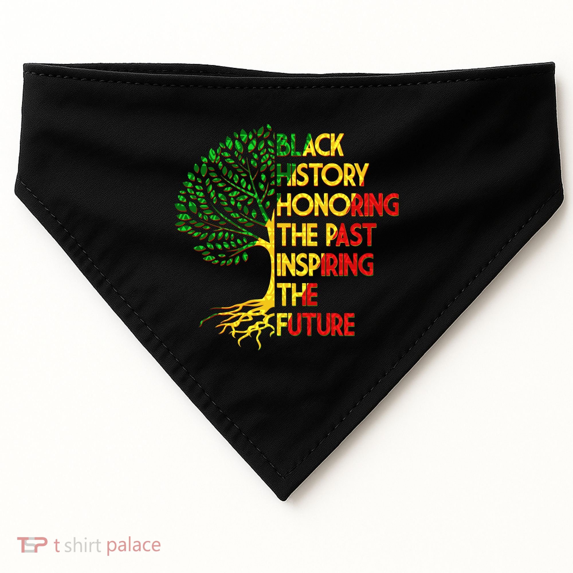Black History Honoring The Past Inspiring The Future Tree USA-Made Doggie Bandana