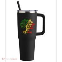 Black History Honoring The Past Inspiring The Future Tree 40oz Vacuum Insulated Stainless Steel Travel Tumbler thumb 0