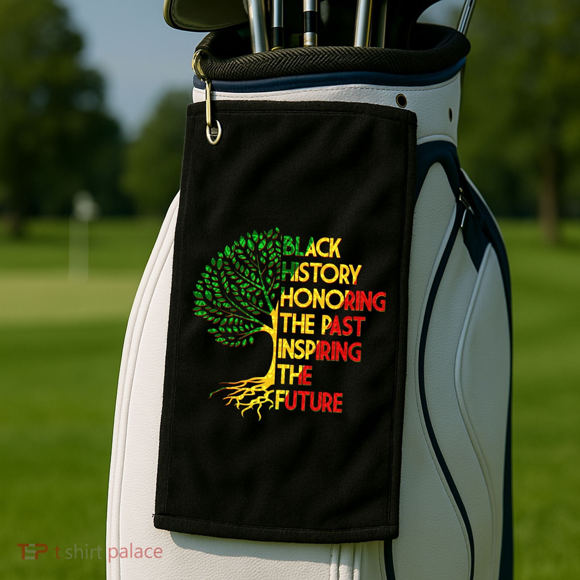 Black History Honoring The Past Inspiring The Future Tree Golf Towel