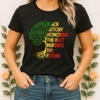 Black History Honoring The Past Inspiring The Future Tree Women's T-Shirt thumb 2
