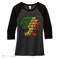 Black History Honoring The Past Inspiring The Future Tree Women's Tri-Blend 3/4-Sleeve Raglan Shirt thumb 0
