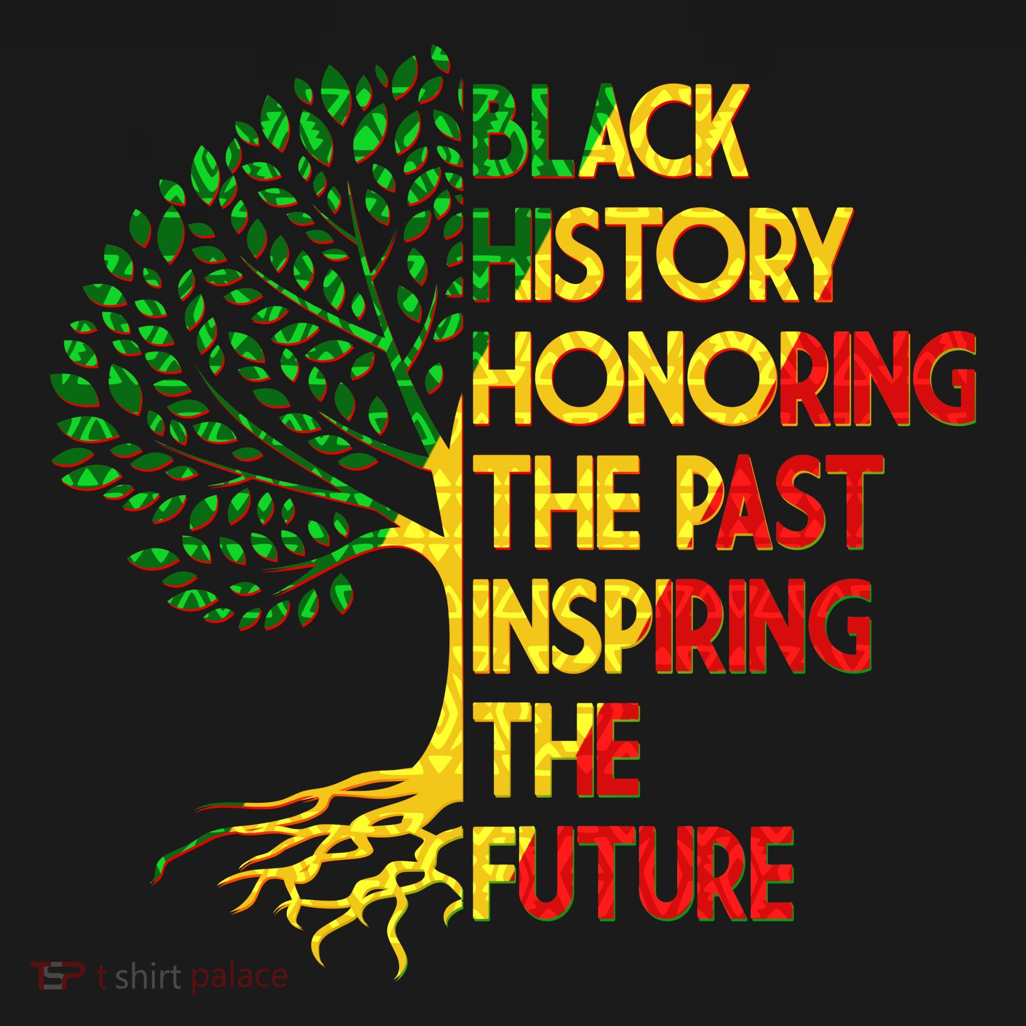 Black History Honoring The Past Inspiring The Future Tree Women's Tri-Blend 3/4-Sleeve Raglan Shirt