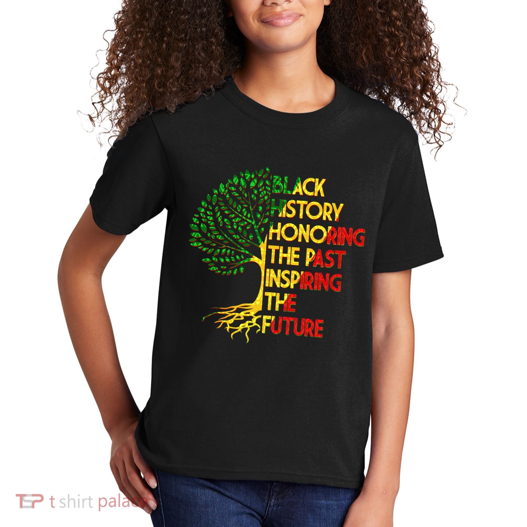 Black History Honoring The Past Inspiring The Future Tree Kids T-Shirt