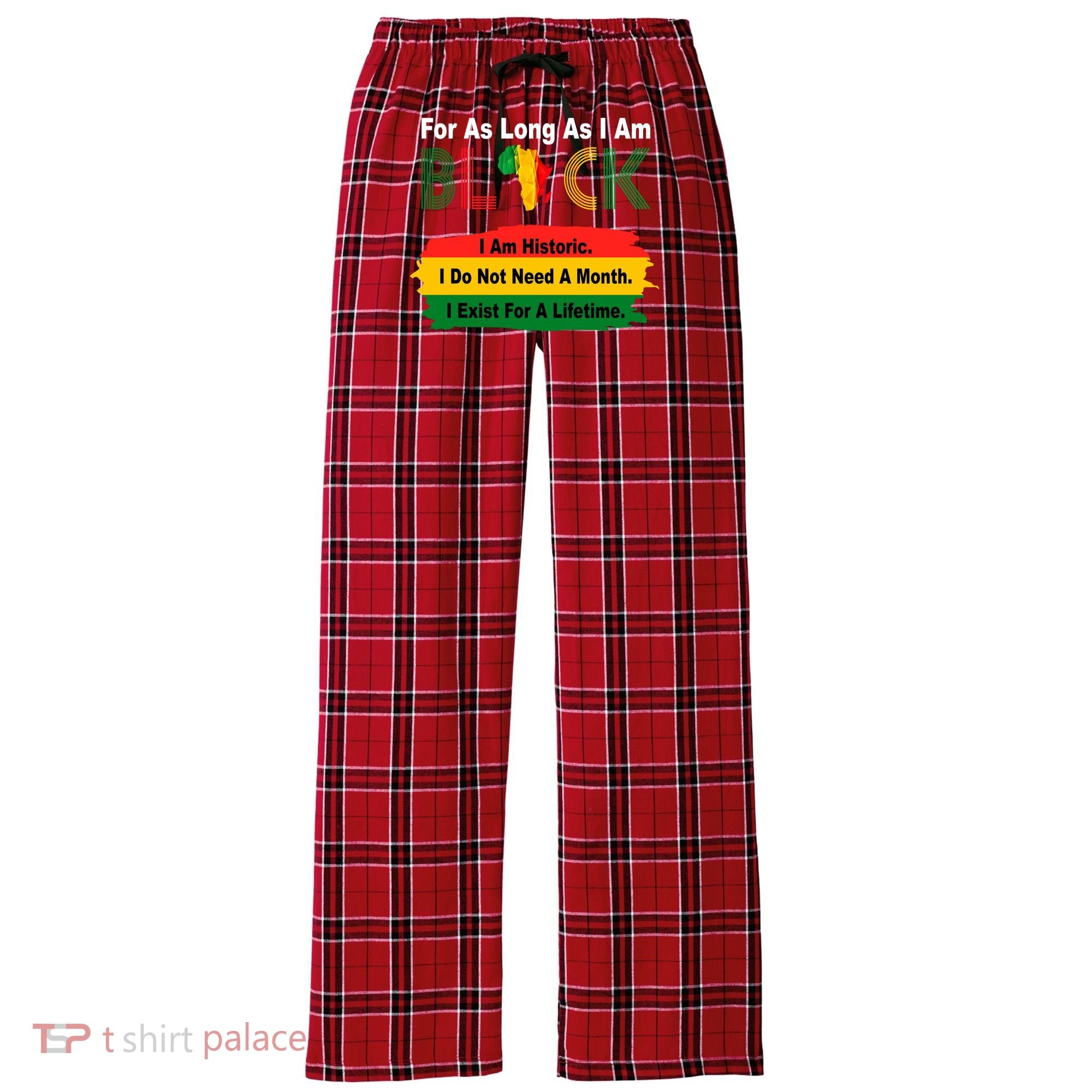 Black History Historic Month Women's Flannel Plaid Pajama Pants