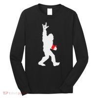 Bigfoot Holding Heart Valentines Day I Love You Hand For Asl Long Sleeve Shirt thumb 0