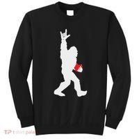 Bigfoot Holding Heart Valentines Day I Love You Hand For Asl Sweatshirt thumb 0